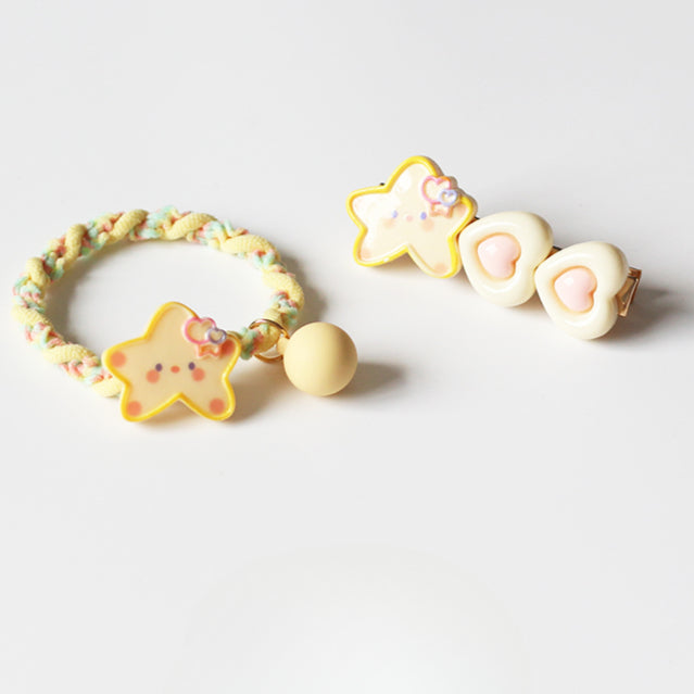 Yellow Star Hair Tie, Cute Trendy Elastic, High Elasticity Durable Hair Loop for Ponytails and Updos