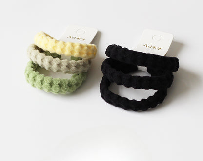 3-Piece Thick High Elasticity Jacquard Towel Loop - Seamless Durable Hair Ties, Elastic Bands, and Simple Hair Holders