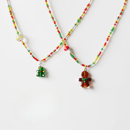 Colorful Beaded Necklace for Women - Adjustable DIY Statement Collarbone Chain