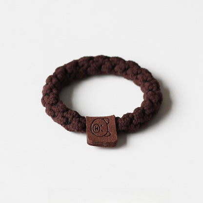 Brown small hair tie for women, trendy hairband for ponytails, high elasticity thick hair loop