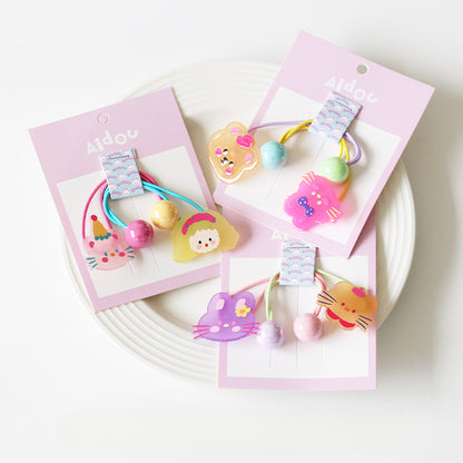 Cute Animal Hair Ties - 2024 New Cartoon Hair Bands, High Elasticity Durable Elastic Bands for Tying Hair