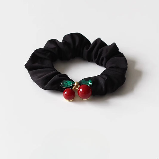Cherry Hair Ties for Women - 2024 New Premium Elastic Bands for Tying Hair, High Elasticity Durable Hair Ties and Accessories