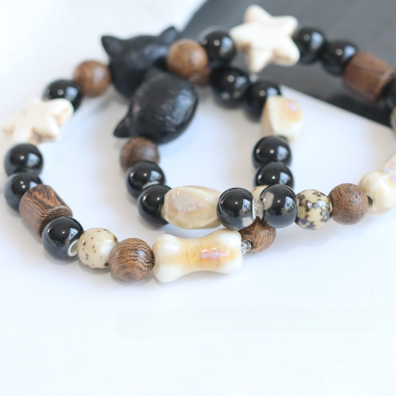 Adorable Owl Ceramic Beaded Bracelet - Whimsical Animal Jewelry