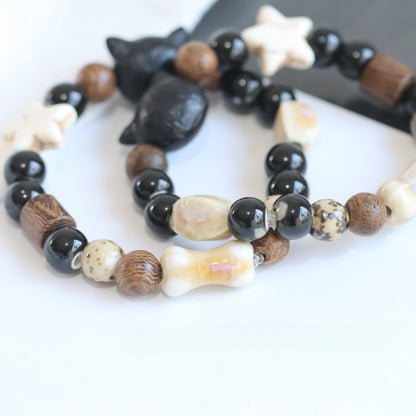 Adorable Owl Ceramic Beaded Bracelet - Whimsical Animal Jewelry
