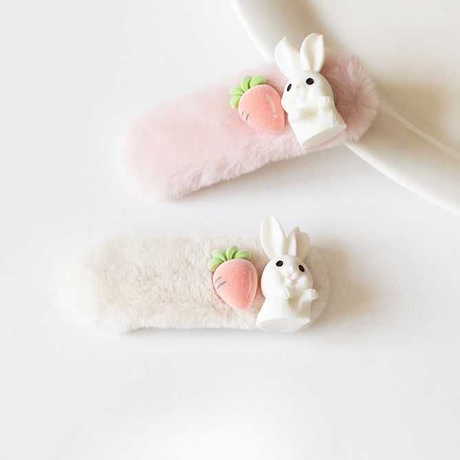 Furry Bunny Hair Clips, Cute And Trendy For Women To Style Hair