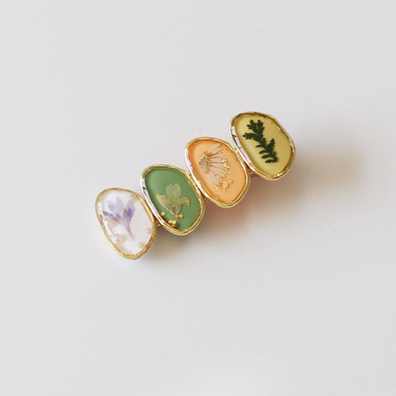 4-Piece Forest-Style Glazed Hairpin Retro Bangs Clip 2024 New Delicate Edge Clip Duckbill Hair Clip