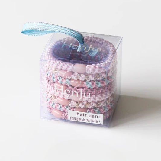 10-Piece Boxed Colorful Woven Hair Tie - Women's Bun Hair Accessory, Trendy Hair Band for Ponytails, Premium and Stylish Hair Accessory