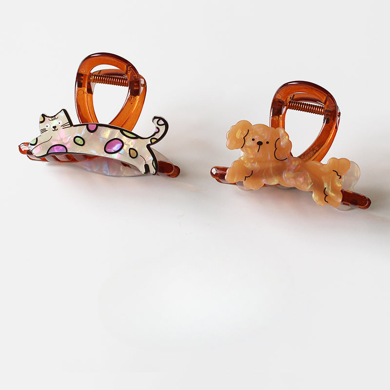 Small Animal Claw Clips for Women - 2024 New Premium Shark Clips for Thin Hair, Half-Up Hair Clips for Back of Head