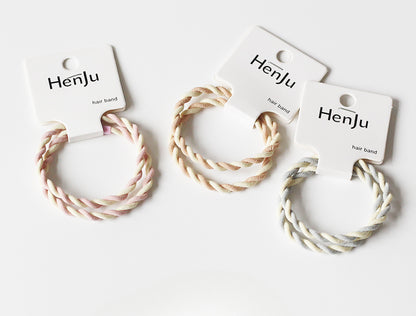 Cream Hair Tie Women Simple Elegant Ponytail Band New Hair Elastic