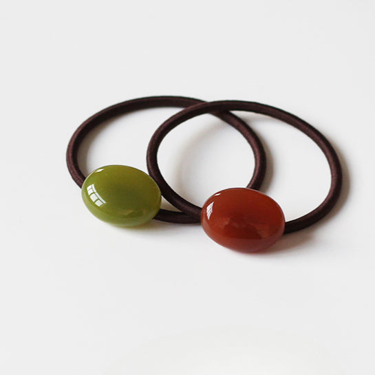 Textured Oval Hair Tie Thick Elastic Band Women New Simple Ponytail Hair Accessory