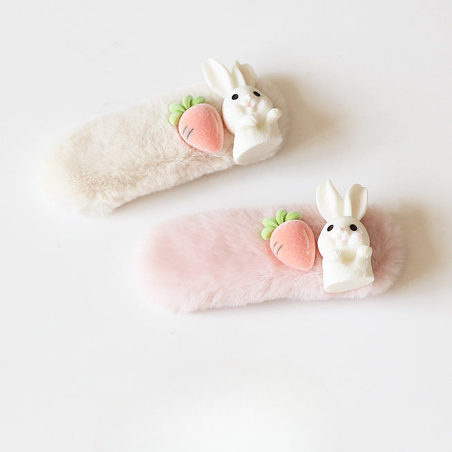 Furry Bunny Hair Clips, Cute And Trendy For Women To Style Hair