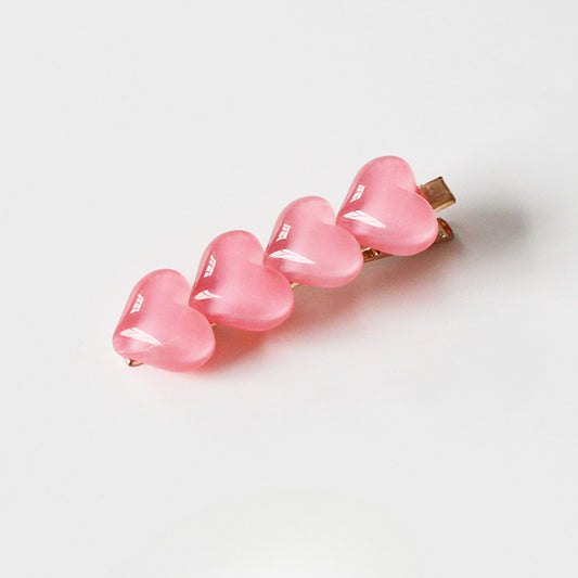 Crystal Heart Hair Clip New Cute Bangs Clip Women Side Hair Accessory
