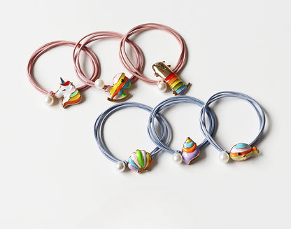 Rainbow Cartoon Hair Ties Cute Simple Forest Hairbands Trendy Hair Accessory
