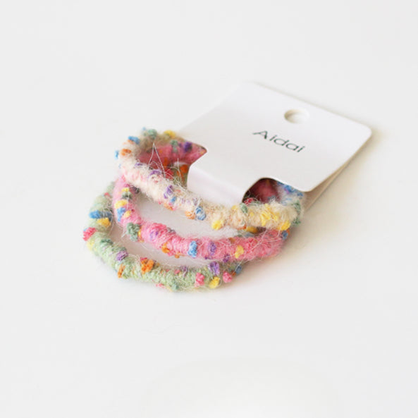 3-Pack Plush Hair Ties - Trendy Elegant Hair Accessory, Elastic Bands for Women's Hair Ties and Holders