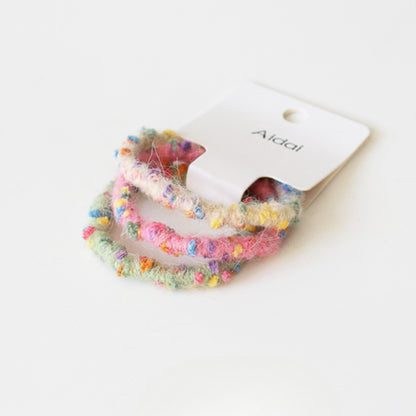 3-Pack Plush Hair Ties - Trendy Elegant Hair Accessory, Elastic Bands for Women's Hair Ties and Holders