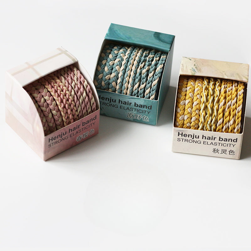 10-piece Boxed Dark-toned Hair Ties, 2024 New Stylish Hair Loops, Simple Small Elastics for Women's Hairstyles