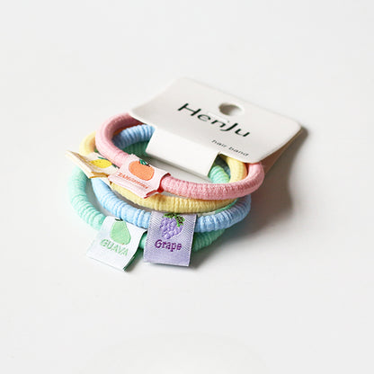 Set Of Four Hair Ties, Cream-Colored And Cute For Women To Tie Hair