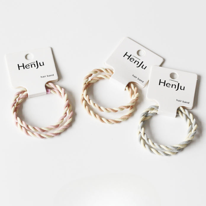 Cream Hair Tie Women Simple Elegant Ponytail Band New Hair Elastic