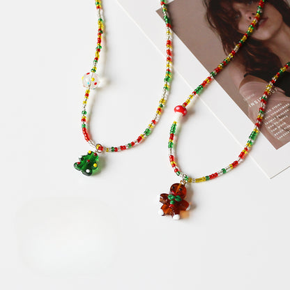 Colorful Beaded Necklace for Women - Adjustable DIY Statement Collarbone Chain