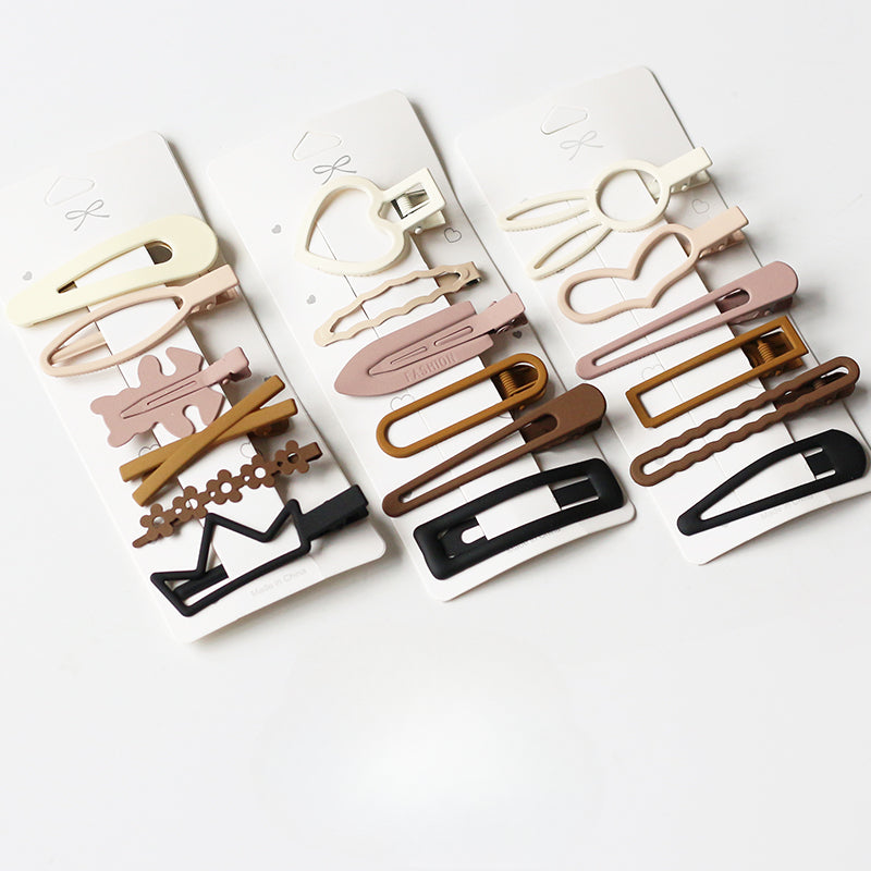 6-Piece Brown Hair Clip Set for Women - Side Clips, 2024 New Minimalist Elegant Hairpins, Bang Clips and Hair Accessories