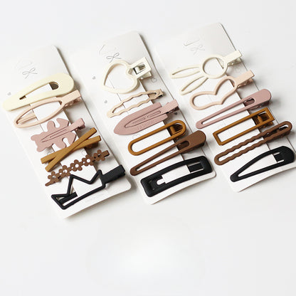 6-Piece Brown Hair Clip Set for Women - Side Clips, 2024 New Minimalist Elegant Hairpins, Bang Clips and Hair Accessories