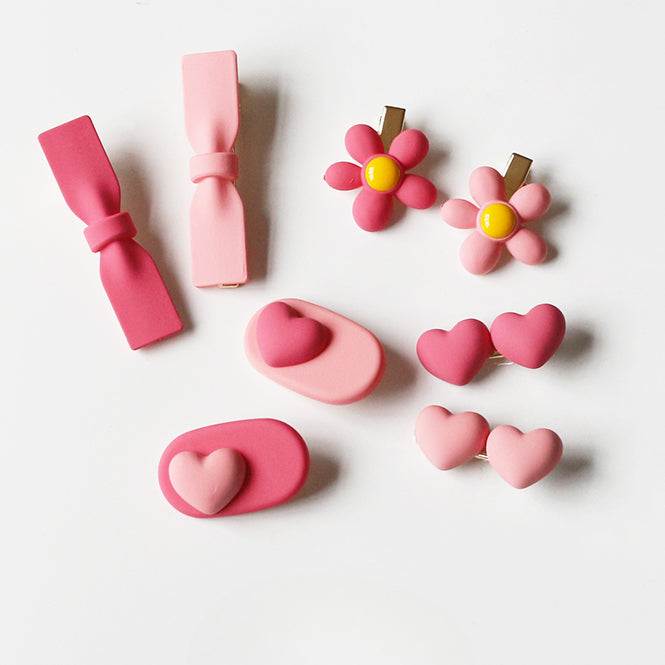 Pink Hair Clip Cute Side Accessory Playful Design For Women Girly Hairpin