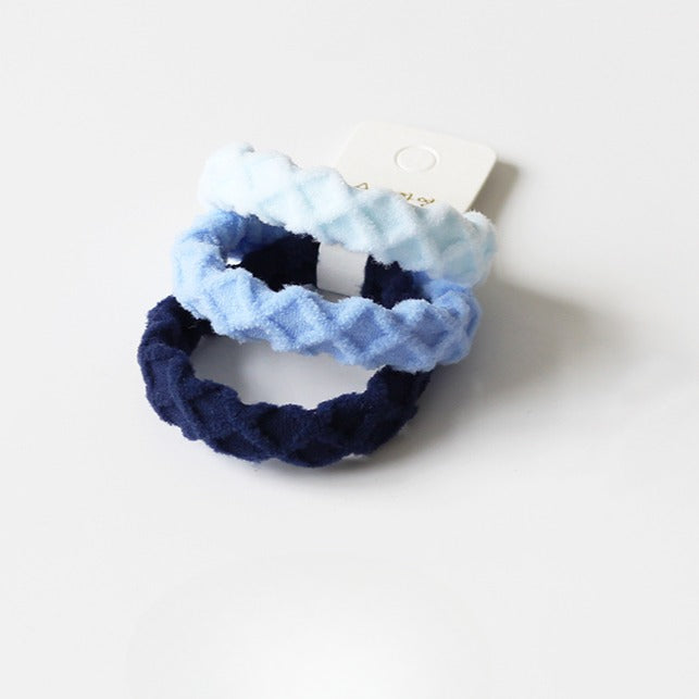 3-Piece Thick High Elasticity Jacquard Towel Loop - Seamless Durable Hair Ties, Elastic Bands, and Simple Hair Holders