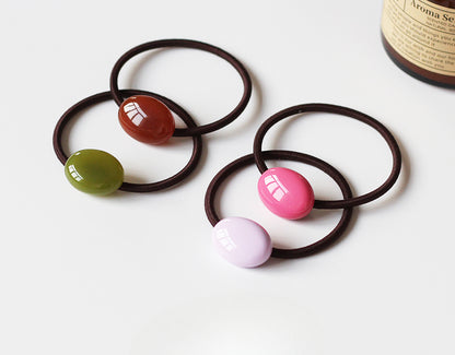 Textured Oval Hair Tie Thick Elastic Band Women New Simple Ponytail Hair Accessory
