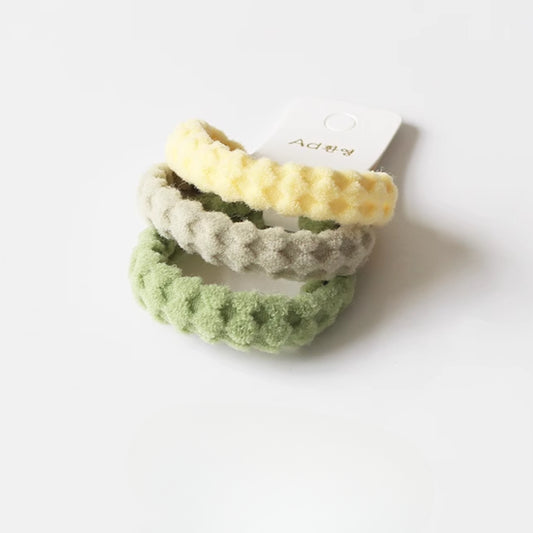 3-Piece Thick High Elasticity Jacquard Towel Loop - Seamless Durable Hair Ties, Elastic Bands, and Simple Hair Holders