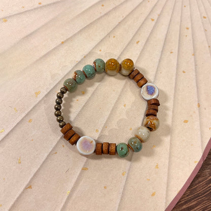 Retro Porcelain Bead Bracelet for Women - A New Chinese-style Natural Stone Accessory