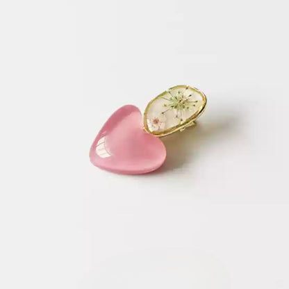 Jelly Color Heart Hair Clips for Women - 2024 New Premium Bang Clips, Forehair Clips and Duckbill Clips