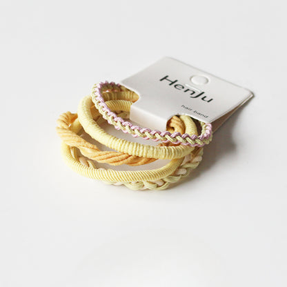 Set Of Five High-Elasticity Hair Ties, Durable And Stylish For Tying Hair