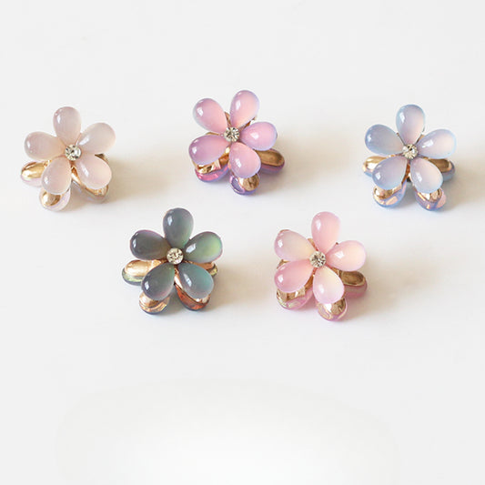 Faux Crystal Mini Claw Clips - Trendy Elegant Small Shark Clips, Bang Clips and Hair Accessories