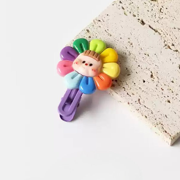 Smiling Girl Hair Clips - 2024 New Cute Bang Clips, Exquisite Side Clips and Hairpins for Forehair