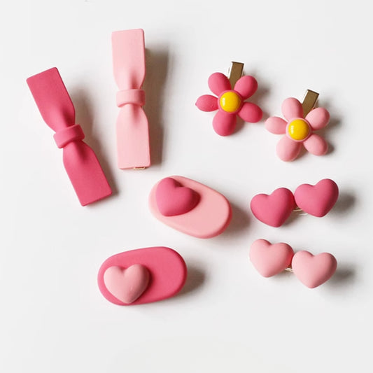 Pink Hair Clip Cute Side Accessory Playful Design For Women Girly Hairpin