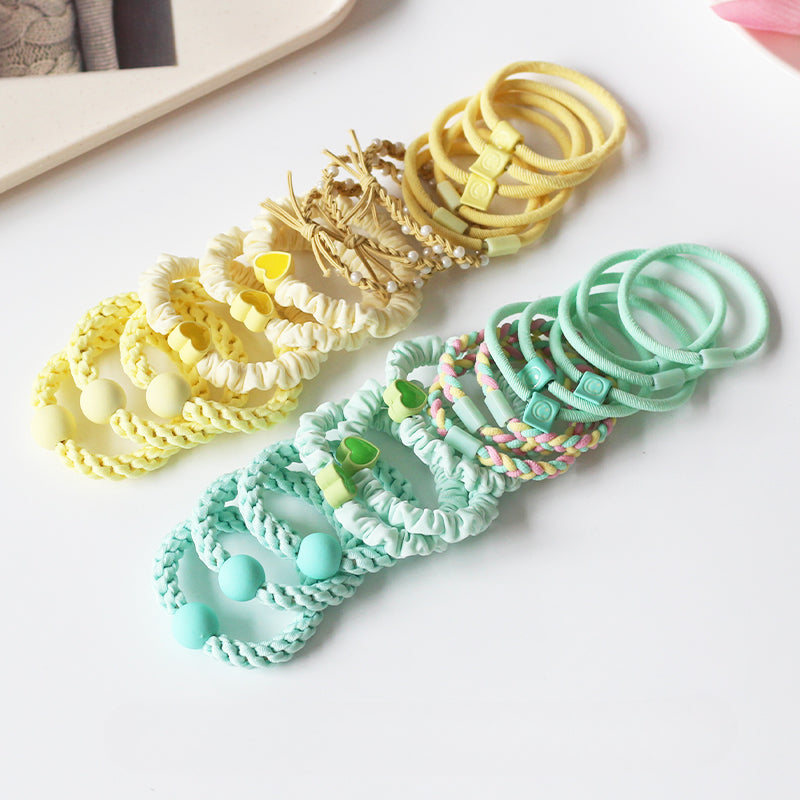 Fresh Large Intestine Hair Tie - 2024 New Premium Hair Loop, Elastic Band for High Ponytails（Five-Piece）