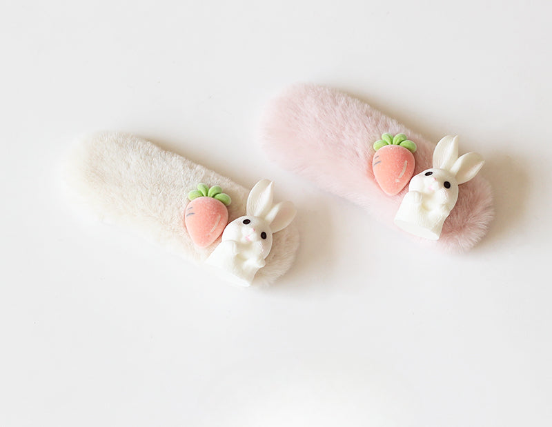 Furry Bunny Hair Clips, Cute And Trendy For Women To Style Hair