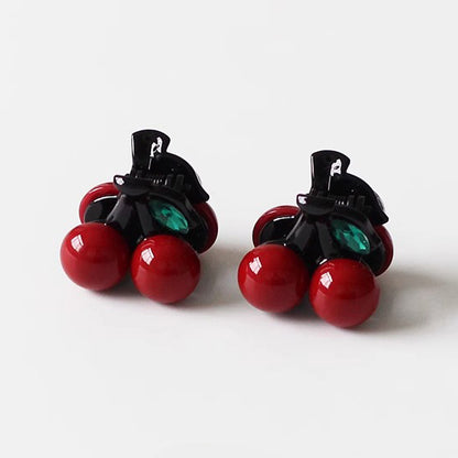 Cherry Small Claw Clip for Women, 2024 New High-end Hair Clip, Back-of-the-head Clip for Half-up Hairstyles with Thin Hair